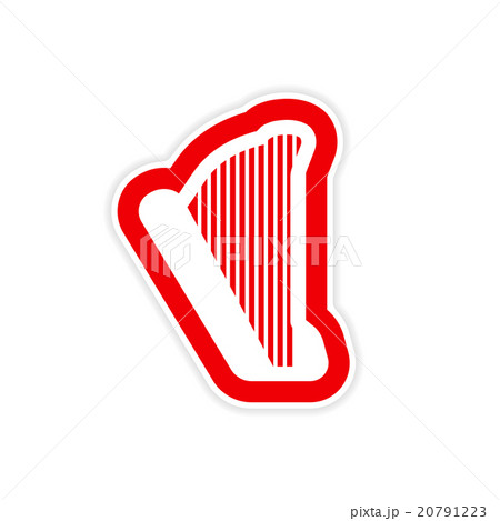 paper sticker on white background Greek harp paper sticker on white background Greek harp 20791223