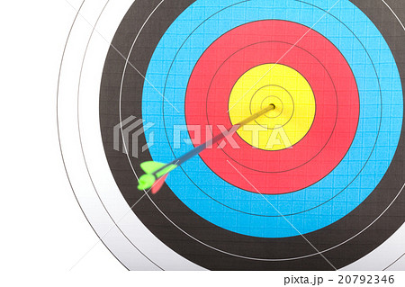 Arrow hit goal ring in archery target 20792346