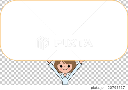 Semi-Long women smile finger pointing copy space 20793317