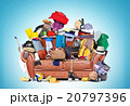 Large leather sofa with a bunch of different thing 20797396