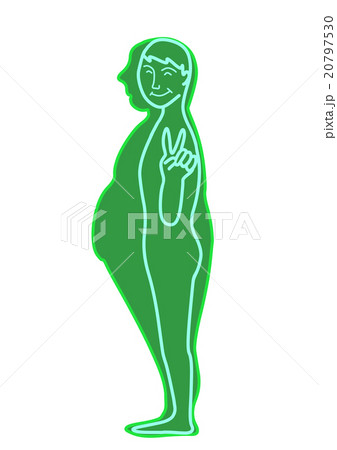 ダイエット 成功 男性横向きのイラスト素材
