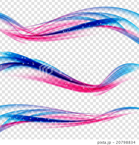Abstract Blue and Pink Wave Set on Transparent Abstract Blue and Pink Wave Set on Transparent 20798834