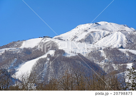 晴天の北アルプスと八方尾根スキー場 20798875