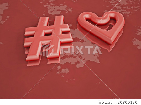 Dimensional inscription of hashtag and heart 20800150