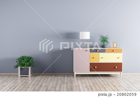 Interior of a room with cabinet 3d render Interior of a room with cabinet 3d render 20802059