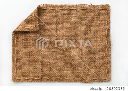 Frame of burlap with curled edges Frame of burlap with curled edges 20802386