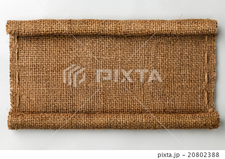 Frame of burlap with curled edges 20802388
