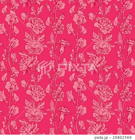 Seamless pattern with Realistic graphic flowers Seamless pattern with Realistic graphic flowers 20802569