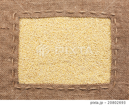 Frame made of burlap with millet 20802693