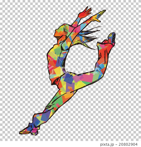 女性舞者的粗略風格（多彩） 20802904