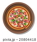 Pizza on a plate vector illustration. Isolated on 20804418
