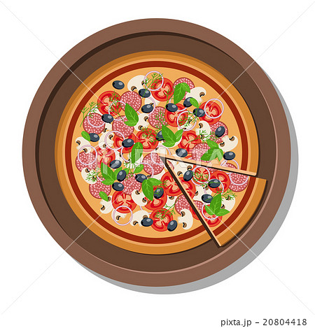 Pizza on a plate vector illustration. Isolated on Pizza on a plate vector illustration. Isolated on 20804418