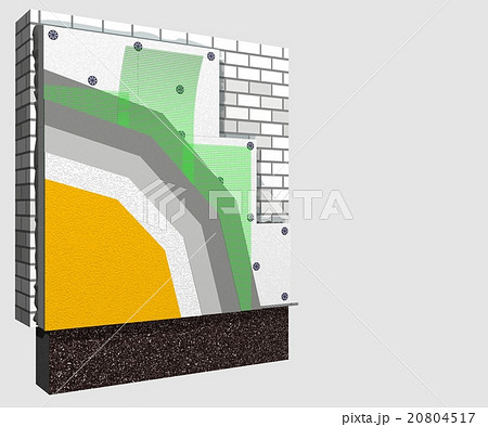 Polystyrene wall insulation 3d scheme 20804517