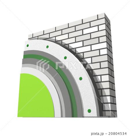 Polystyrene wall insulation 3d scheme Polystyrene wall insulation 3d scheme 20804534