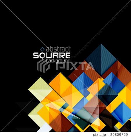 Glossy color squares on black. Geometric abstract Glossy color squares on black. Geometric abstract 20809769