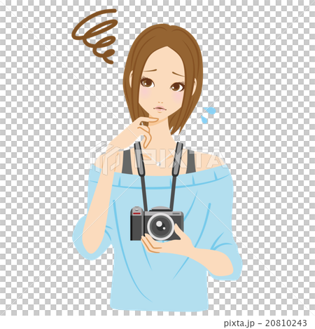 カメラ女子　悩む 20810243