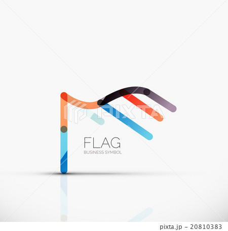 Logo flag, abstract linear geometric business icon Logo flag, abstract linear geometric business icon 20810383