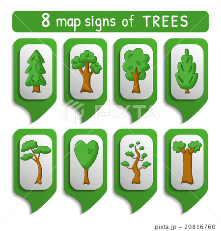 Map sign trees set Map sign trees set 20816760
