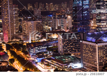 シンガポール マリーナベイサンズからの夜景 シンガポール マリーナベイサンズからの夜景 20818807