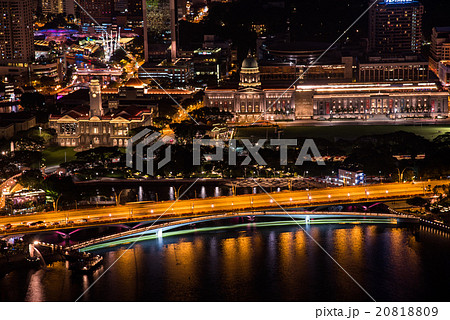 シンガポール マリーナベイサンズからの夜景 シンガポール マリーナベイサンズからの夜景 20818809