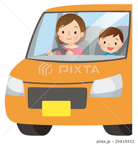 子どもを乗せて運転する女性 子どもを乗せて運転する女性 20819452