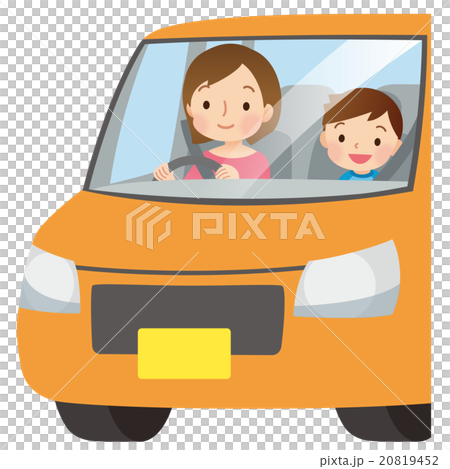 子どもを乗せて運転する女性 子どもを乗せて運転する女性 20819452