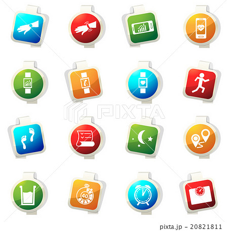 Jogging and workout icons set 20821811