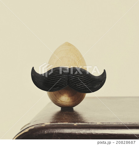 mustached wooden egg 20828687