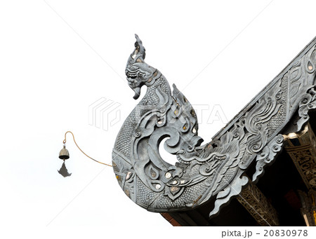 Wood carving of Thai Naga Lanna Gable apex 20830978