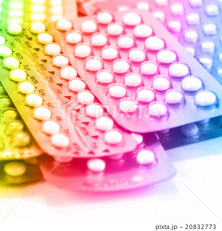 Colorful strips of oral contraceptive pill. Colorful strips of oral contraceptive pill. 20832773