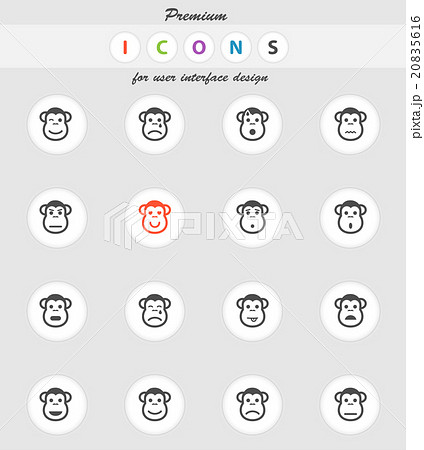 Monkey emotions simply icons Monkey emotions simply icons 20835616