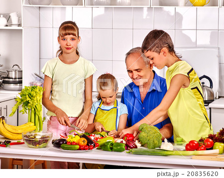Family  cooking at kitchen. 20835620