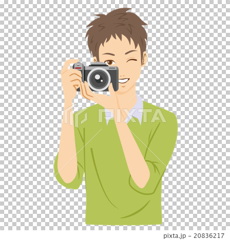 カメラ　男性　構える 20836217
