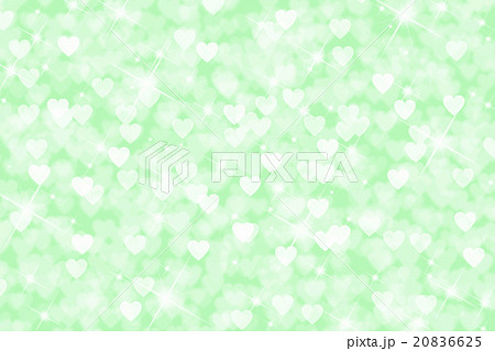 ハートのパターン キラキラ星 背景素材ライトグリーンのイラスト素材 6625