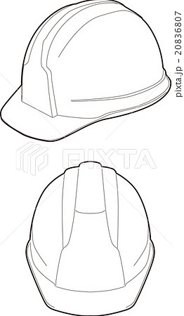 ヘルメット線画のイラスト素材 6807