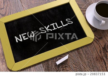 New Skills Concept Hand Drawn on Chalkboard. 20837153