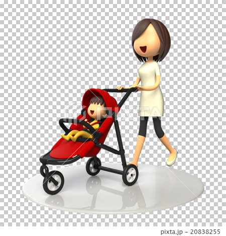 Mother walking with the stroller baby 20838255