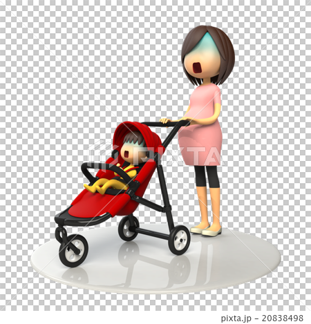 ベビーカーの赤ちゃんと妊婦さん 20838498