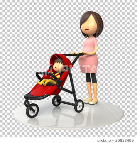 ベビーカーの赤ちゃんと妊婦さん ベビーカーの赤ちゃんと妊婦さん 20838499