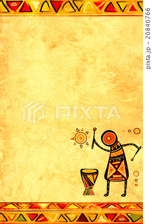 Grunge background with African ethnic patterns Grunge background with African ethnic patterns 20840766