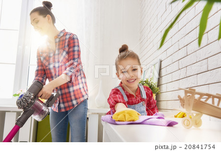 family cleans the room family cleans the room 20841754