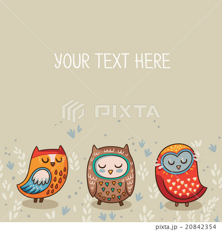 Tribal owl vector card Tribal owl vector card 20842354