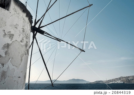 Windmill with blue sky in Mykonos Island, Greece  20844319