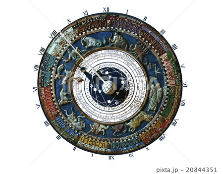 Clock with constellation map isolated on white 20844351