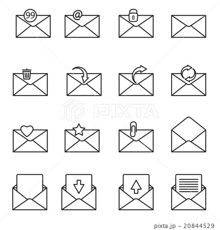 Mail icons,  thin line design 20844529