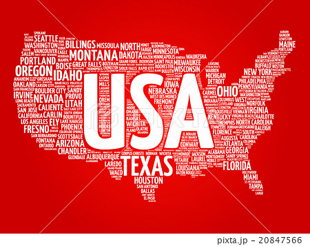 USA Map word cloud USA Map word cloud 20847566