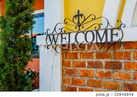 Welcome sign made of steel 20848848