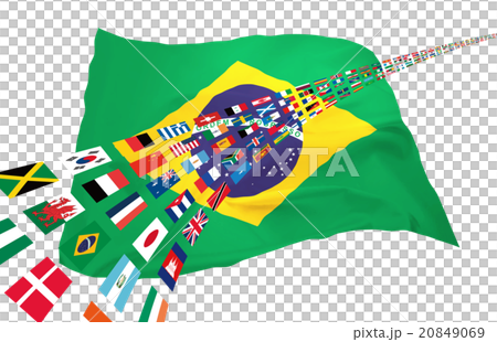 Brazilian flag and world arch Brazilian flag and world arch 20849069