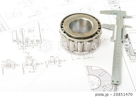 Roller bearing on blueprints 20851470