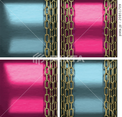 vector metal background set with golden element 20851709